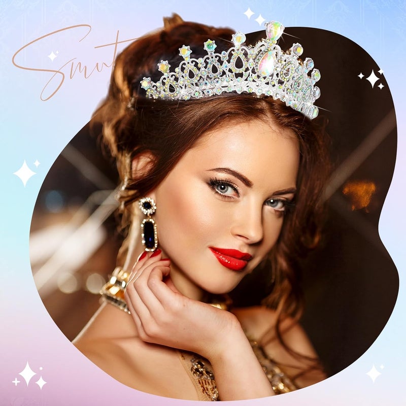 Loetere 12 Pcs Crystal Tiara and Princess Crown with Comb Crown Rhinestone Women Girls Tiara Headpiece Queen Hair Accessories for Birthday Party Wedding Prom Halloween Cosplay Costume - Image 2